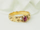 Bague 56 Bague ancienne en or jaune 18 kt avec rubis cabochon 58 Facettes 33630