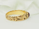 Bague 56 Bague ancienne en or jaune 18 kt avec rubis cabochon 58 Facettes 33630