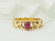 Bague 56 Bague ancienne en or jaune 18 kt avec rubis cabochon 58 Facettes 33630