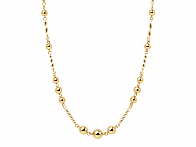 Collier Collier boules et barres en or rose 18 k (750) 58 Facettes 33618