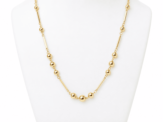 Collier Collier boules et barres en or rose 18 k (750) 58 Facettes 33618