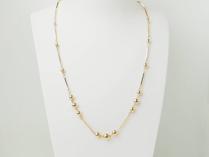 Collier Collier boules et barres en or rose 18 k (750) 58 Facettes 33618