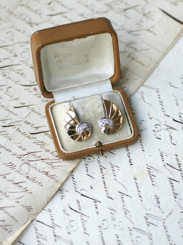 Boucles d'oreilles Boucles d'oreilles coquillage en or rose et diamants 58 Facettes