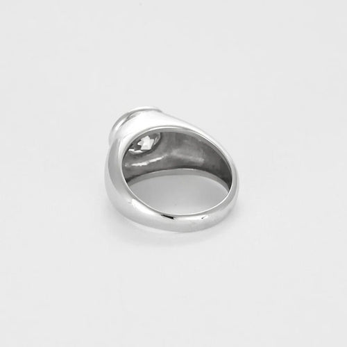 Bague 58 Chevalière - Bague solitaire diamant 3,30 ct en or blanc 58 Facettes 58FC126