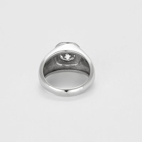 Bague 58 Chevalière - Bague solitaire diamant 3,30 ct en or blanc 58 Facettes 58FC126