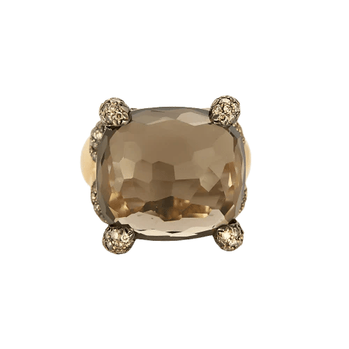 Bague 50 Pomellato Tango - Bague en or rose 18k avec quartz fumé et diamants 58 Facettes 58FC130