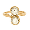 Bague 58.5 Bague Toi et Moi ancienne en or jaune et platine, diamants 0,85 ct 58 Facettes 58FC131