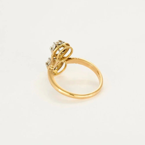 Bague 58.5 Bague Toi et Moi ancienne en or jaune et platine, diamants 0,85 ct 58 Facettes 58FC131