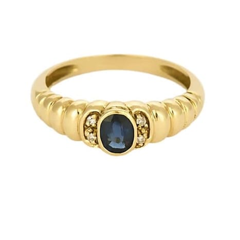 Bague 51 Bague jonc en or jaune 18K avec saphir 0,30 ct et diamants 58 Facettes 58FC141