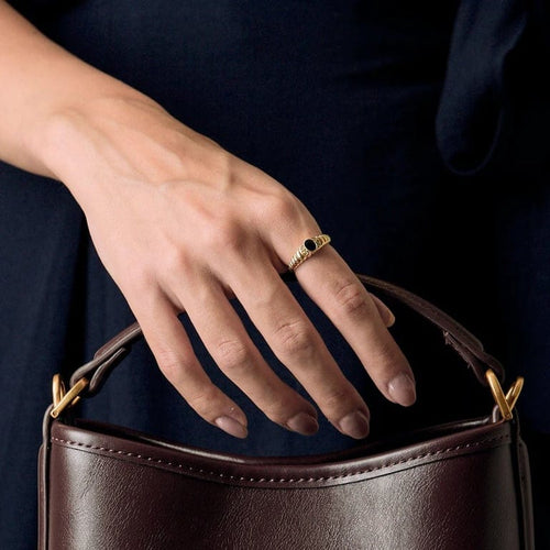 Bague 51 Bague jonc en or jaune 18K avec saphir 0,30 ct et diamants 58 Facettes 58FC141