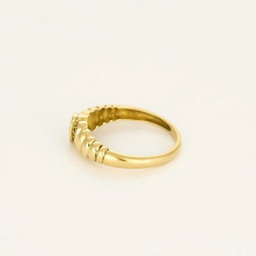 Bague 51 Bague jonc en or jaune 18K avec saphir 0,30 ct et diamants 58 Facettes 58FC141