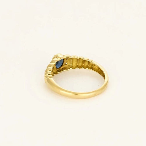 Bague 51 Bague jonc en or jaune 18K avec saphir 0,30 ct et diamants 58 Facettes 58FC141