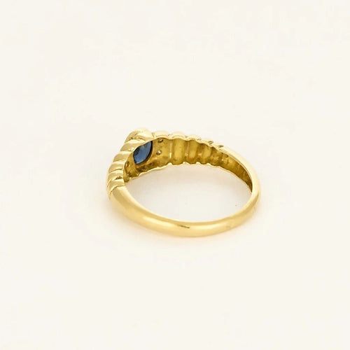 Bague 51 Bague jonc en or jaune 18K avec saphir 0,30 ct et diamants 58 Facettes 58FC141