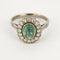 Bague 51 Bague marguerite en or blanc et or jaune 18K, émeraude 1 ct et diamants 58 Facettes 58FC145