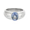 Bague 53 Bague jonc en or blanc 18K, saphir 2,0 ct et diamants 58 Facettes 58FC147