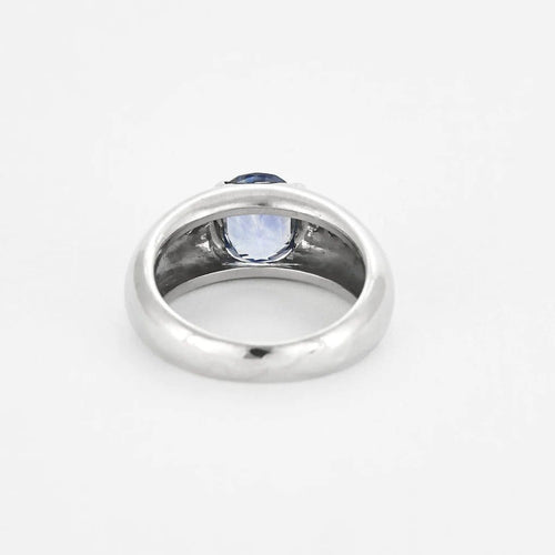Bague 53 Bague jonc en or blanc 18K, saphir 2,0 ct et diamants 58 Facettes 58FC147