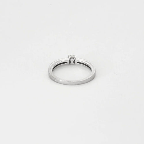 Bague 52.5 Bague solitaire en or blanc 18K avec diamants (0,28 ct) 58 Facettes 58FC155