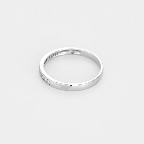 Bague 47.5 Demi-alliance - Bague en or blanc 18K et diamants 0,22 ct 58 Facettes 58FC175