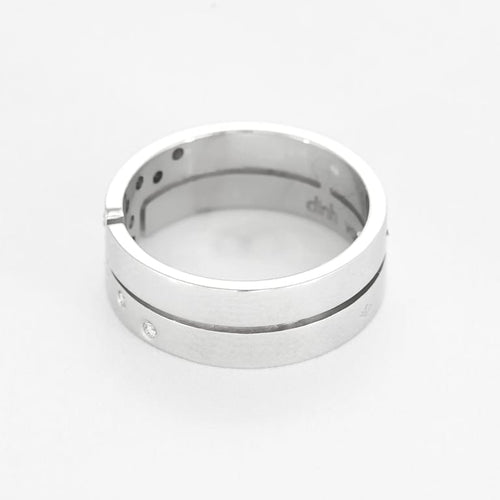 Bague 53 Dinh Van Seventies - Bague moyen modèle en or blanc 18K et diamants 58 Facettes 58FC102