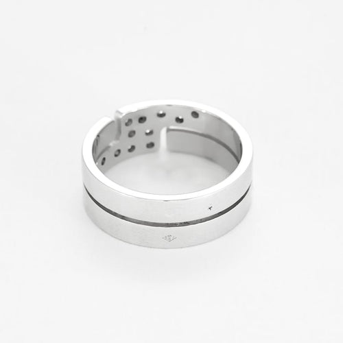 Bague 53 Dinh Van Seventies - Bague moyen modèle en or blanc 18K et diamants 58 Facettes 58FC102