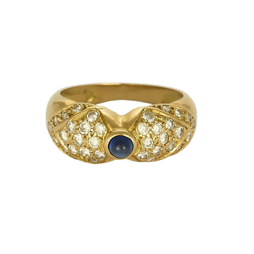 Bague 50 Bague jonc nœud en or jaune, saphir et diamants 58 Facettes 58FC132