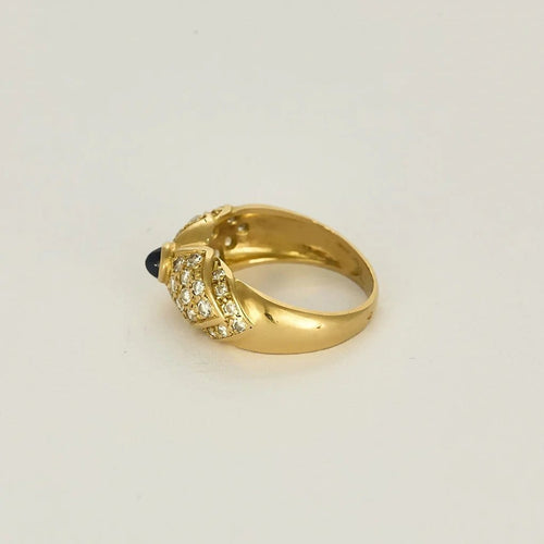 Bague 50 Bague jonc nœud en or jaune, saphir et diamants 58 Facettes 58FC132