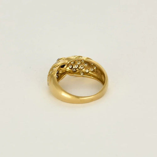 Bague 50 Bague jonc nœud en or jaune, saphir et diamants 58 Facettes 58FC132