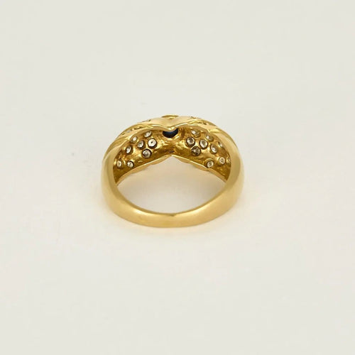 Bague 50 Bague jonc nœud en or jaune, saphir et diamants 58 Facettes 58FC132