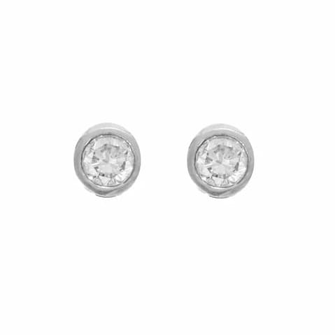 Boutons d'oreilles en or blanc et diamants 58 Facettes 58FC135