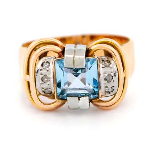 Bague 63.5 Bague Tank en or jaune et blanc 18k, spinelle de laboratoire et diamants taille rose 58 Facettes 04003C336EBB435BAE355B928818F7AC
