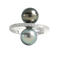 Bague 52 Bague en or gris 18 carats, perles de culture de Tahiti et diamants 58 Facettes OC-61400041