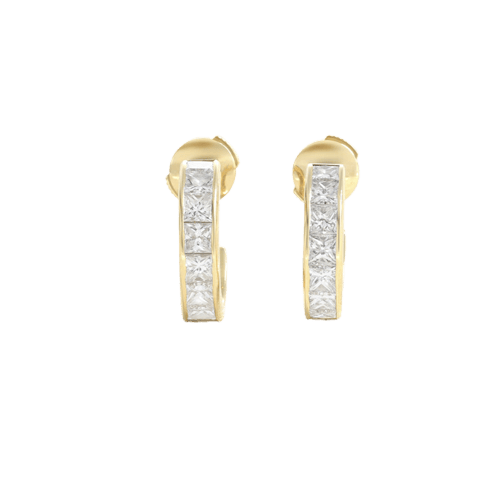 Boucles d'oreilles créoles en or jaune et diamants