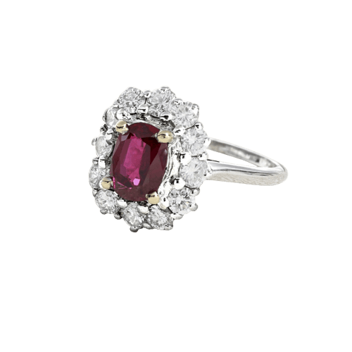 Bague 52 Bague en or blanc, rubis et diamants 58 Facettes OC-61200079