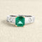 Bague 54 Bague en or gris et jaune avec émeraude de Colombie et diamants 58 Facettes OC-61300089