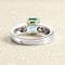 Bague 54 Bague en or gris et jaune avec émeraude de Colombie et diamants 58 Facettes OC-61300089