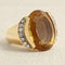 Bague 51 Bague - Citrine et diamants en or jaune 18 carats 58 Facettes OC-61H00026