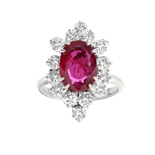 Bague 50 Bague en or blanc, rubis du Siam et diamants 58 Facettes OC-61600017