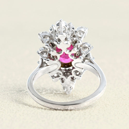 Bague 50 Bague en or gris, rubis birman et diamants 58 Facettes OC-61600017