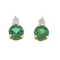 Boucles d'oreilles en or jaune, émeraudes et diamants