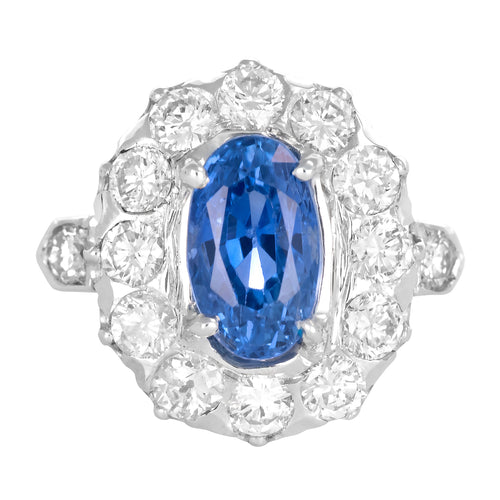Bague 51 Pompadour - Bague en or gris saphir et diamants 58 Facettes 61100164