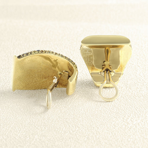 Boucles d'oreilles Boucles d’oreilles clips panthère en or jaune 18 carats, saphirs jaunes et diamants 58 Facettes 66000222