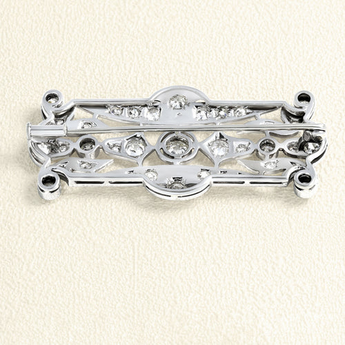 Broche Broche plaque en platine 950 pavée de diamants naturels 58 Facettes 65000072