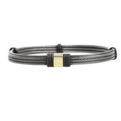 Bracelet Albanu - Bracelet en acier PVD et or jaune 58 Facettes 62000189