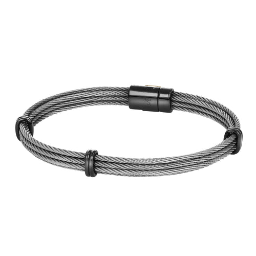 Bracelet Bracelet Albanu Acier PVD et Or Jaune 58 Facettes 62000189