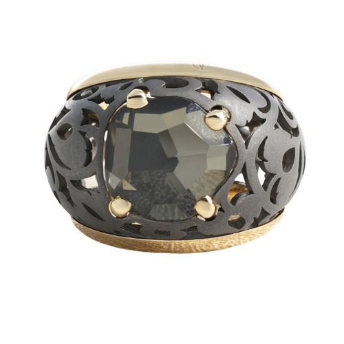 Pomellato Arabesque - Bague en or rose et quartz fumé