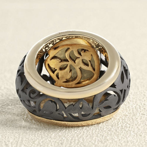 Bague 53 Pomellato Arabesque - Bague en or rose et quartz fumé 58 Facettes 61G00104