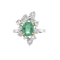 Bague 52 Bague en or gris 750, émeraude de Colombie et diamants 58 Facettes 61300065