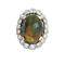 Bague 54 Pompadour - Bague en or gris avec opale et diamants 58 Facettes 61G00056