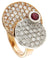 Bague 53 Alain Roure - Bague bicolore en or rose et blanc, rubis et diamants 58 Facettes OC-61E00496