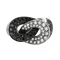 Bague 54 Bague en or gris avec diamants blancs et noirs 58 Facettes 61E00437